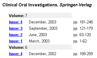 Clinical oral investigations, Volume 7